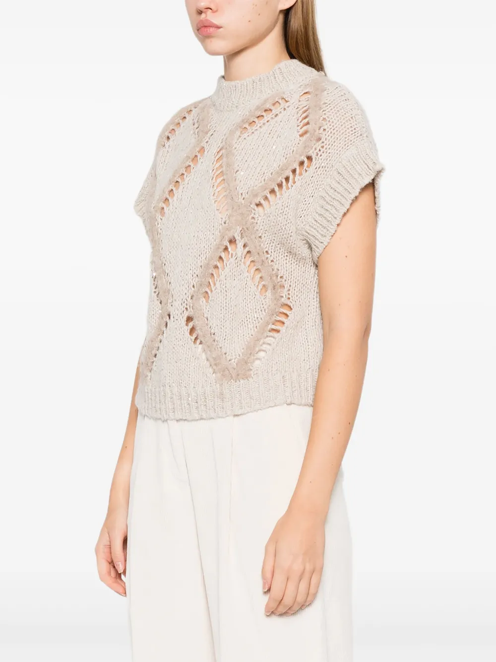 Antonelli Gebreide top Beige