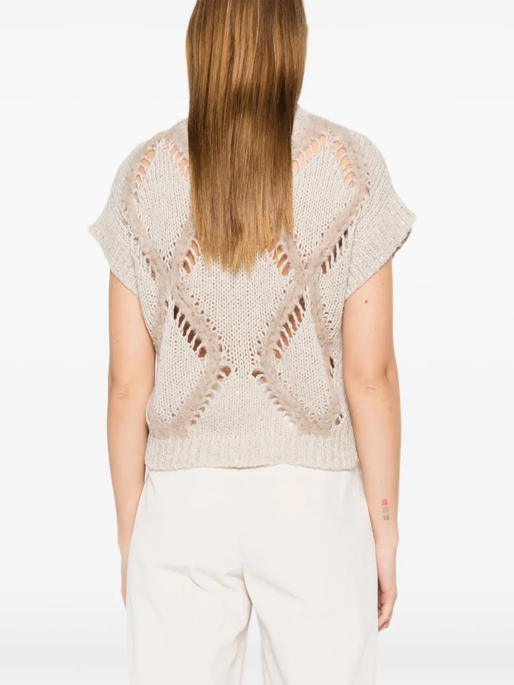 Antonelli Gebreide top Beige