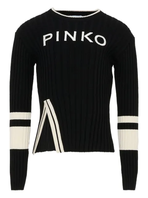 Pinko Kids Suéter canelado com logo bordado