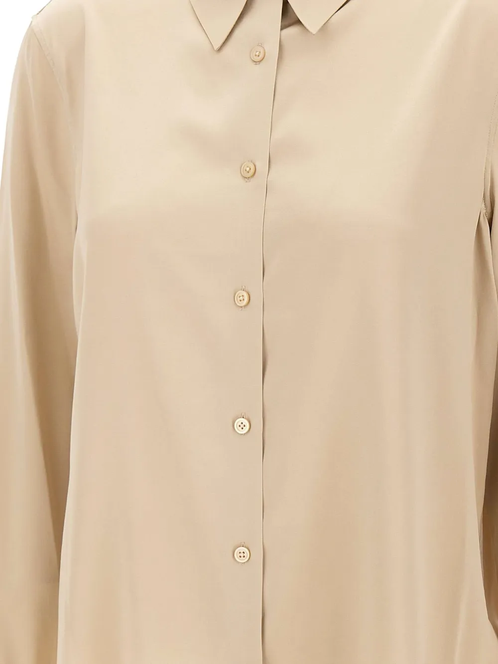 Filippa K Long-sleeved Silk Shirt In Brown