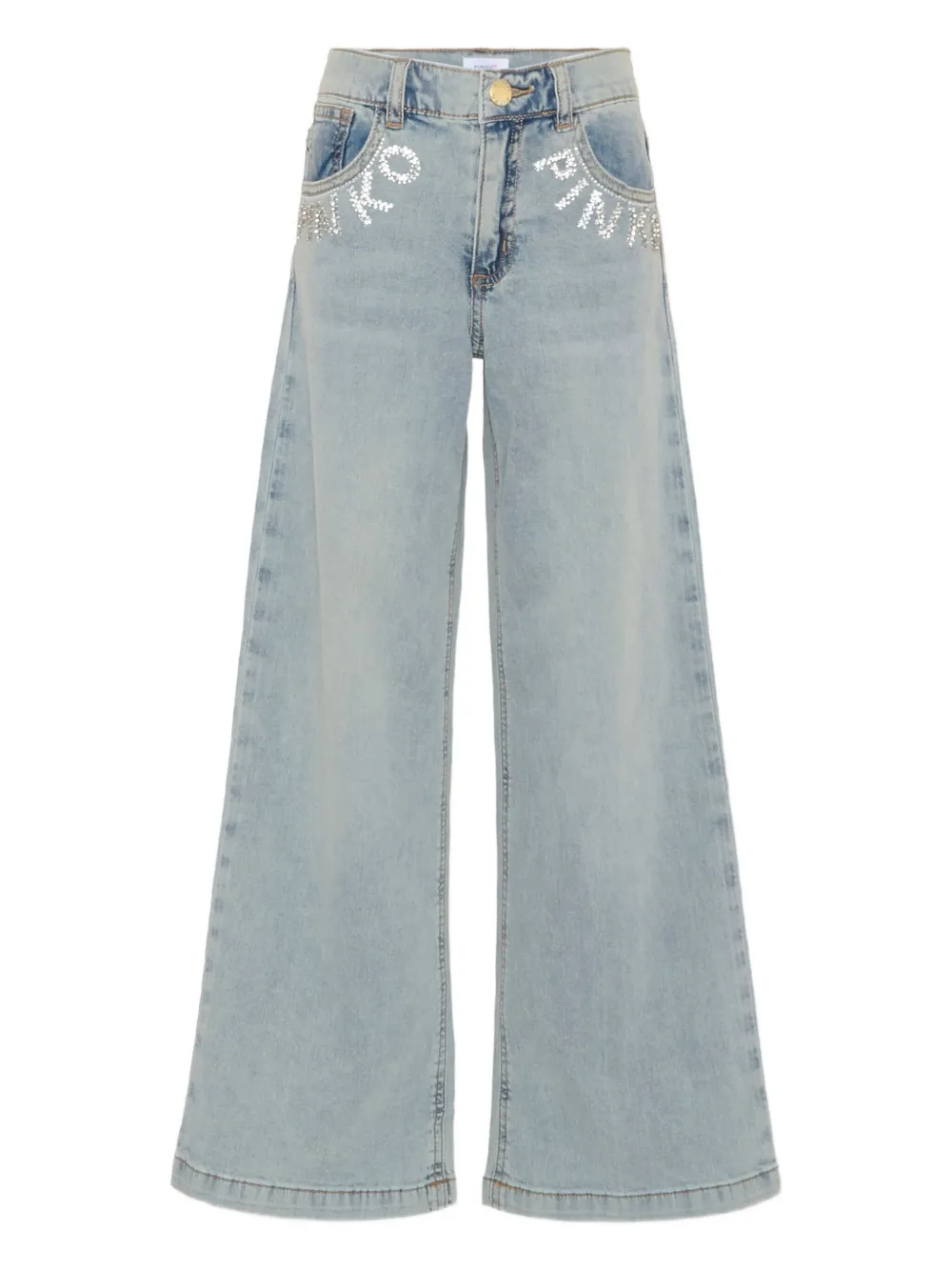 Pinko Kids logo-detail embellished jeans | Blue | Image 1