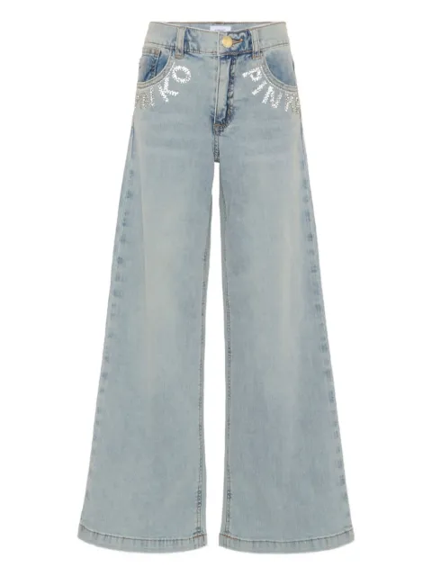 Pinko Kids logo-detail embellished jeans