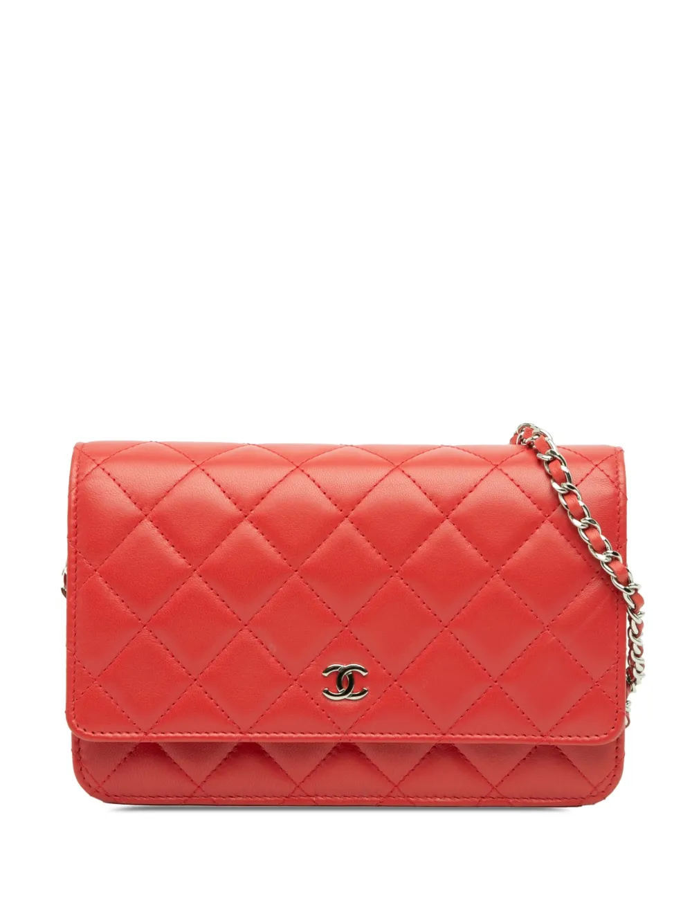 CHANEL Pre-Owned 2016-2017 CC Quilted Lambskin Wallet on Chain CHANEL Pre-Owned 2016-2017 CC Quilted Lambskin Wallet on Chain