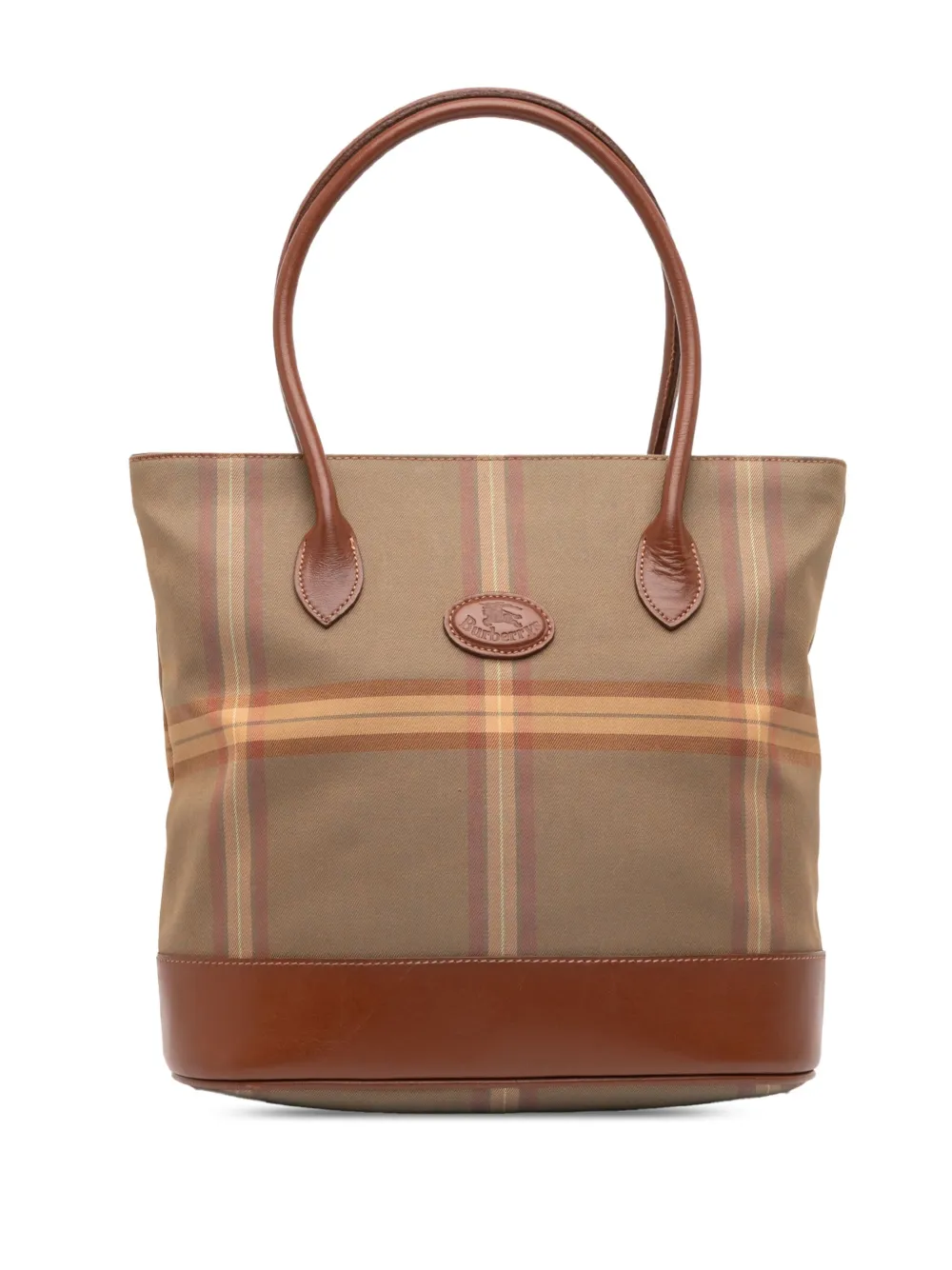 Pre-owned Burberry 20th Century Vintage Check Canvas Bucket Bag In Brown