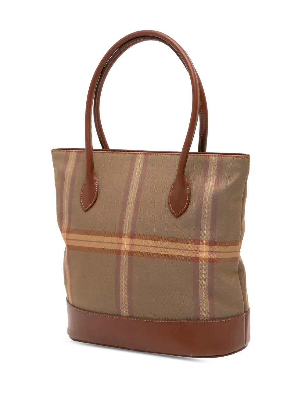 Pre-owned Burberry 20th Century Vintage Check Canvas Bucket Bag In Brown