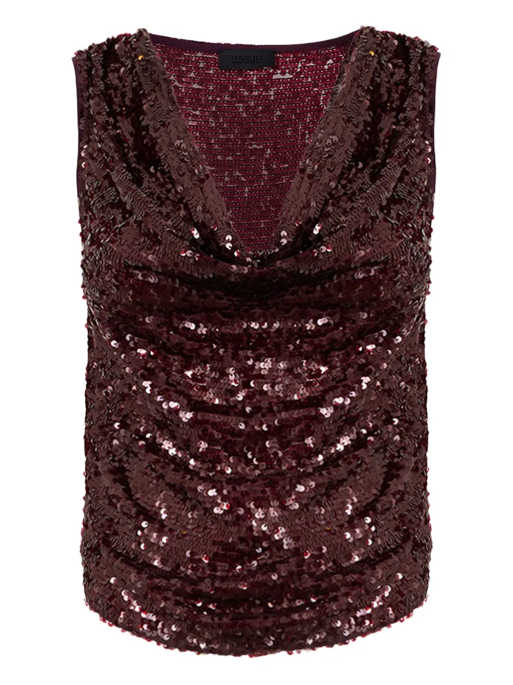 LAPOINTE blouse ornée de sequins à col bénitier | rouge | Image 1