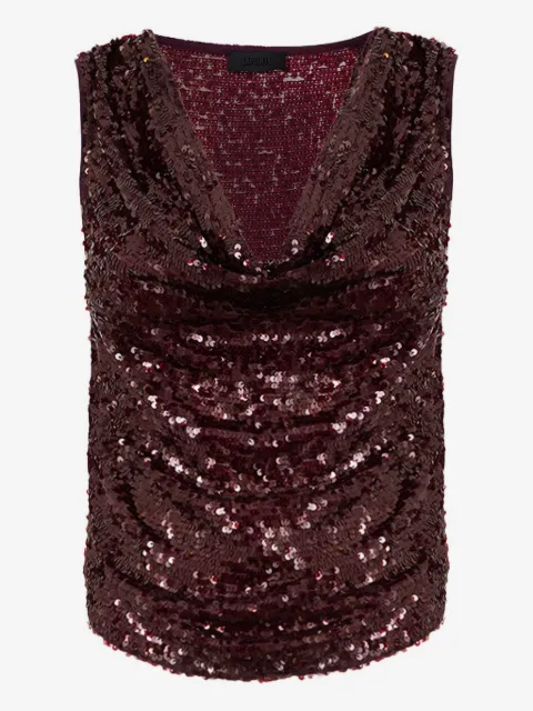 LAPOINTE sequined cowl-neck blouse
