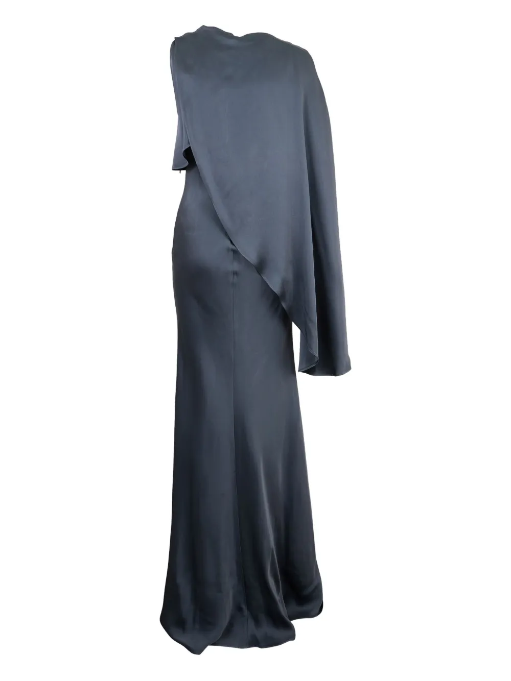 LAPOINTE Gedrapeerde avondjurk met asymmetrische mouwen - Blauw