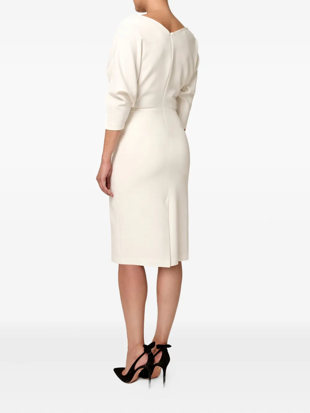 Amalin Boat-neck Grace Midi Dress In White