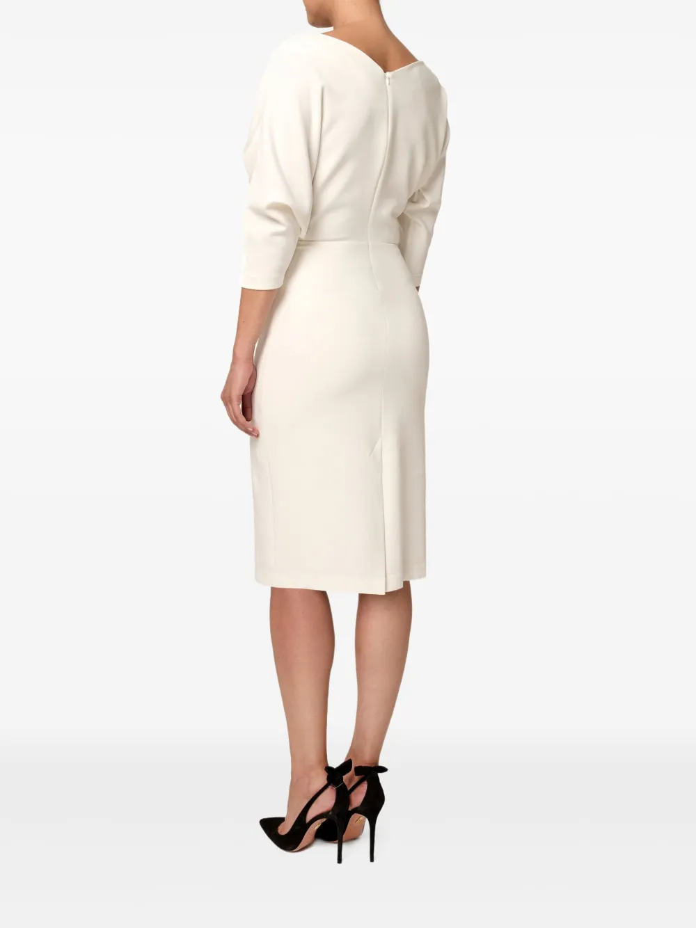 AMALIN Grace midi-jurk met boothals Wit