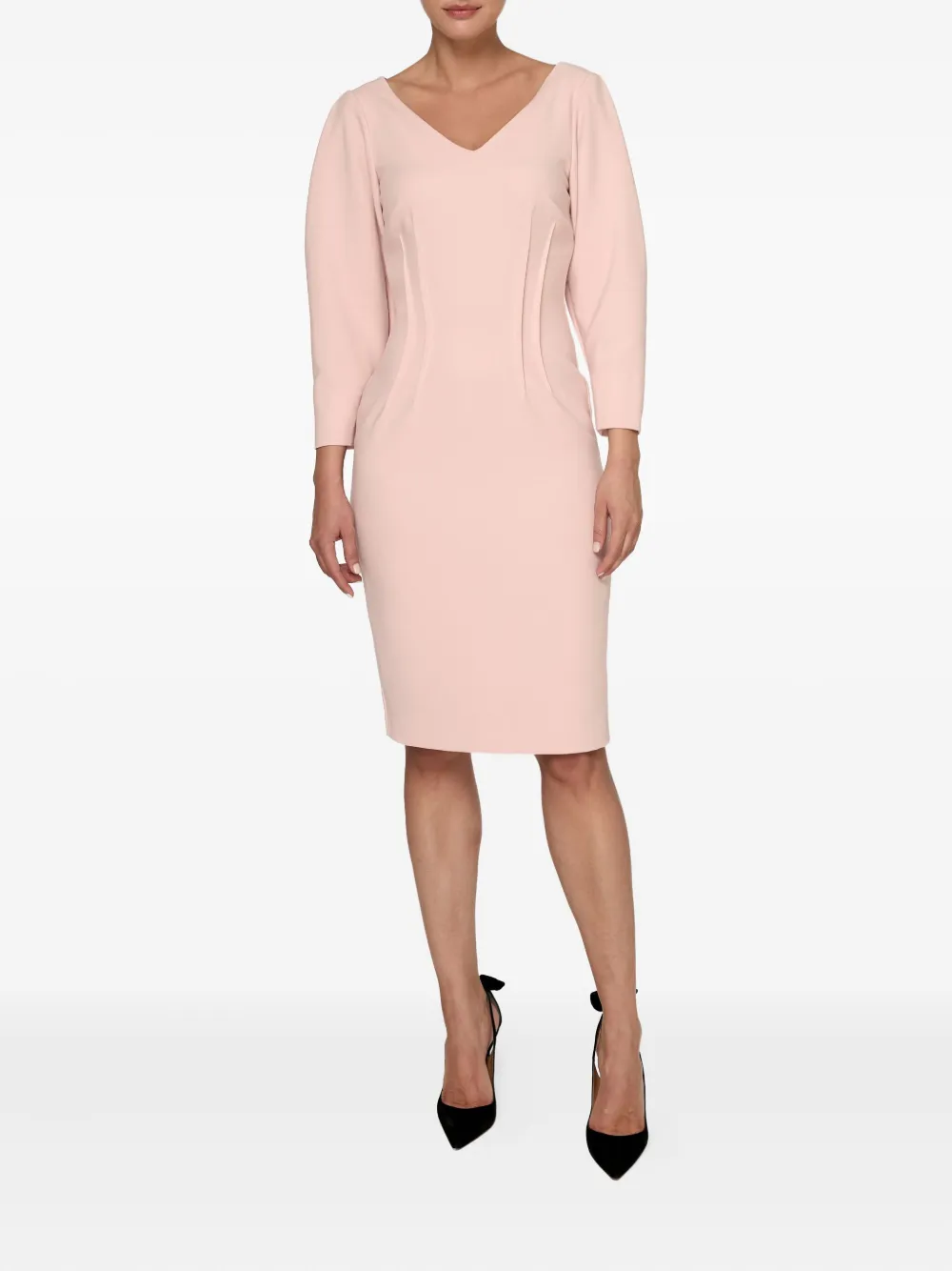Amalin V-neck Midi Dress In Pink