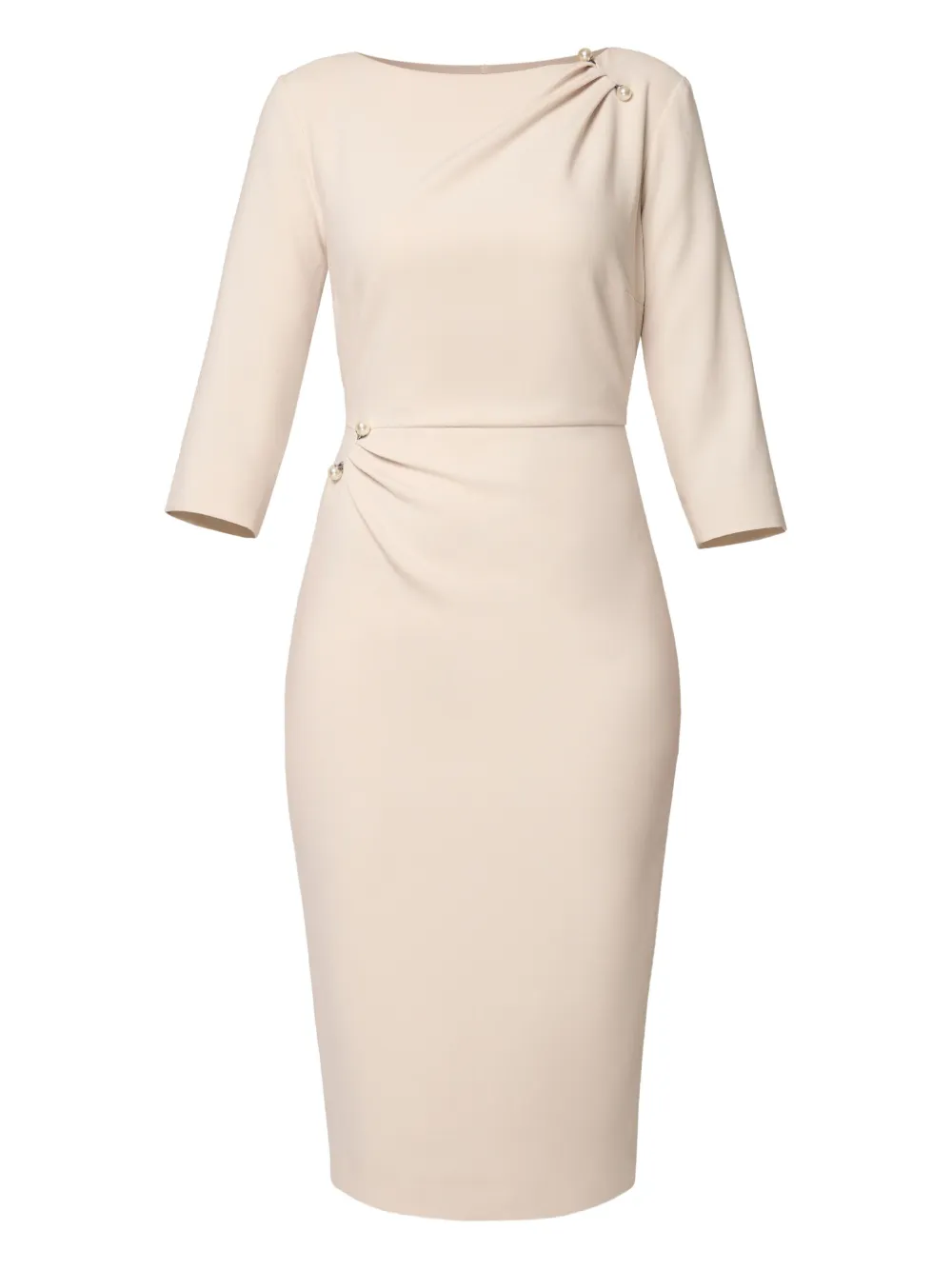 AMALIN pearl embellished draped dress | Neutrals | Image 1