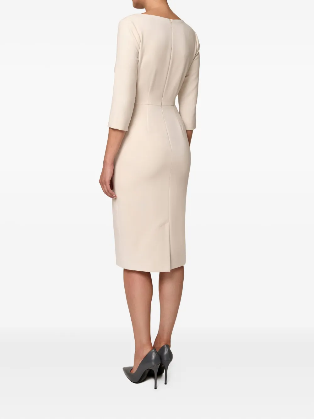 Amalin Pearl Embellished Draped Dress In Neutral