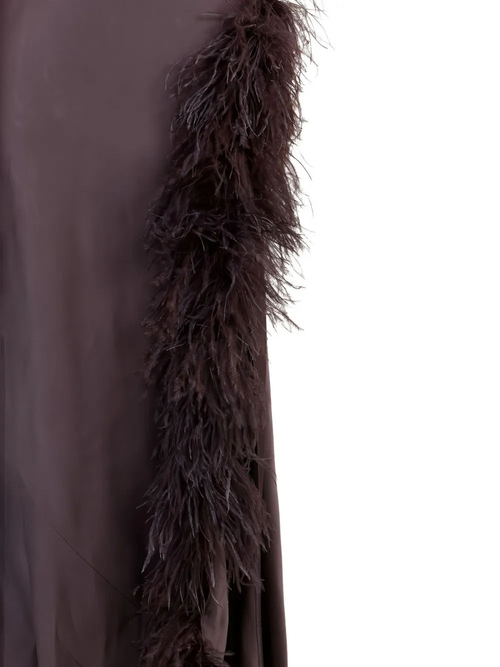 Lapointe Feather-trim Asymmetrical Gown In Purple
