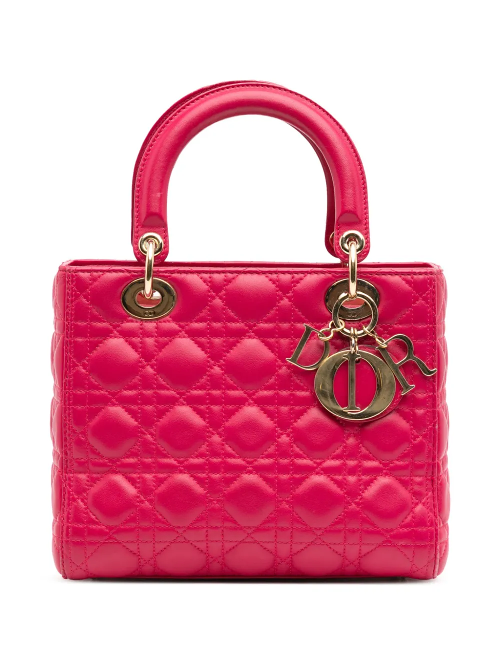 Christian Dior Pre-Owned 2014 Medium Lambskin Cannage Lady Dior Christian Dior Pre-Owned 2014 Medium Lambskin Cannage Lady Dior