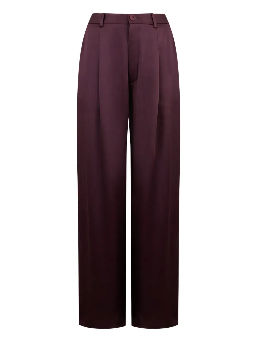 LAPOINTE pleated satin-effect palazzo pants | Brown | Image 1