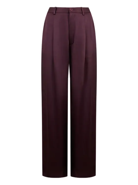 LAPOINTE pleated satin-effect palazzo pants