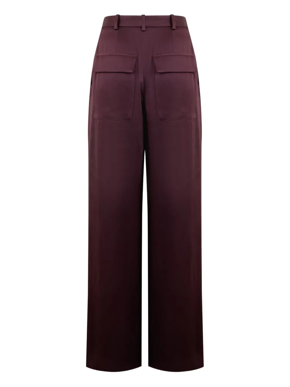 Lapointe Pleated Satin-effect Palazzo Pants In Burgundy