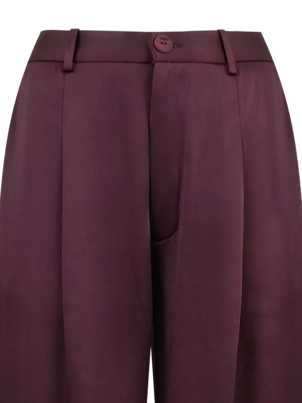 Lapointe Pleated Satin-effect Palazzo Pants In Burgundy