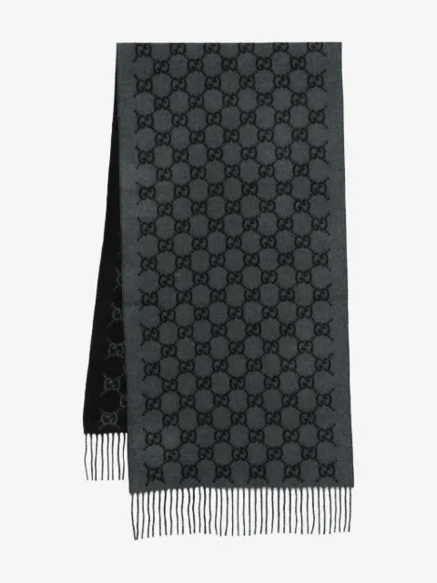Gucci monogram frindge scarf