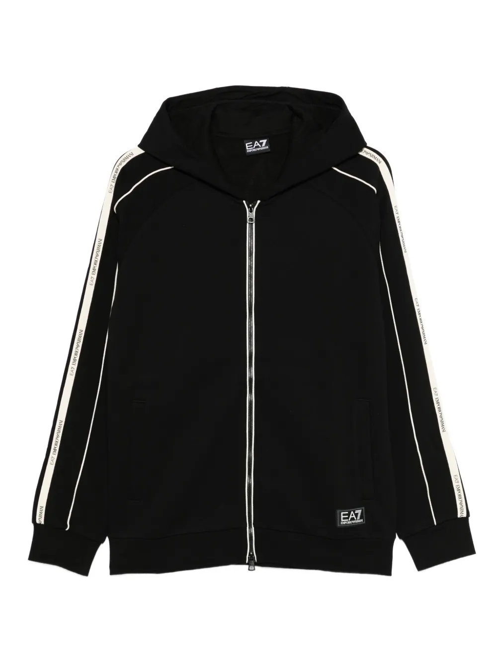 Ea7 Emporio Armani logo-tape hoodie - Nero