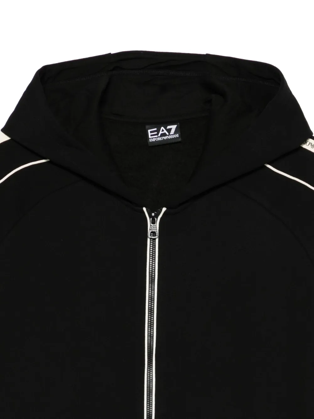 Ea7 Emporio Armani Hoodie met logoband Zwart