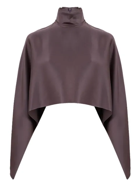LAPOINTE blusa con efecto satinado y cuello de tortuga