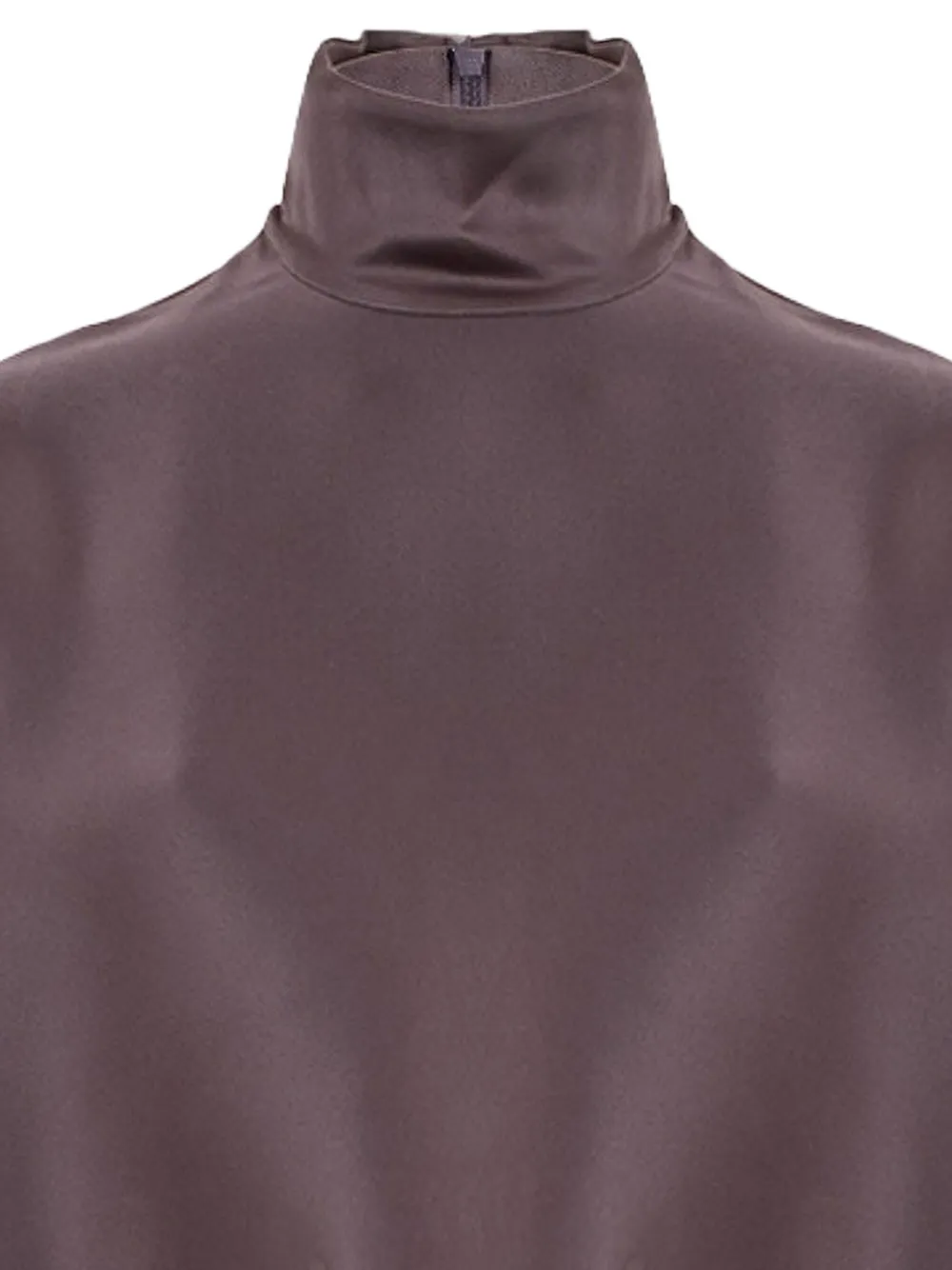 Lapointe Satin-effect Turtleneck Blouse In Brown