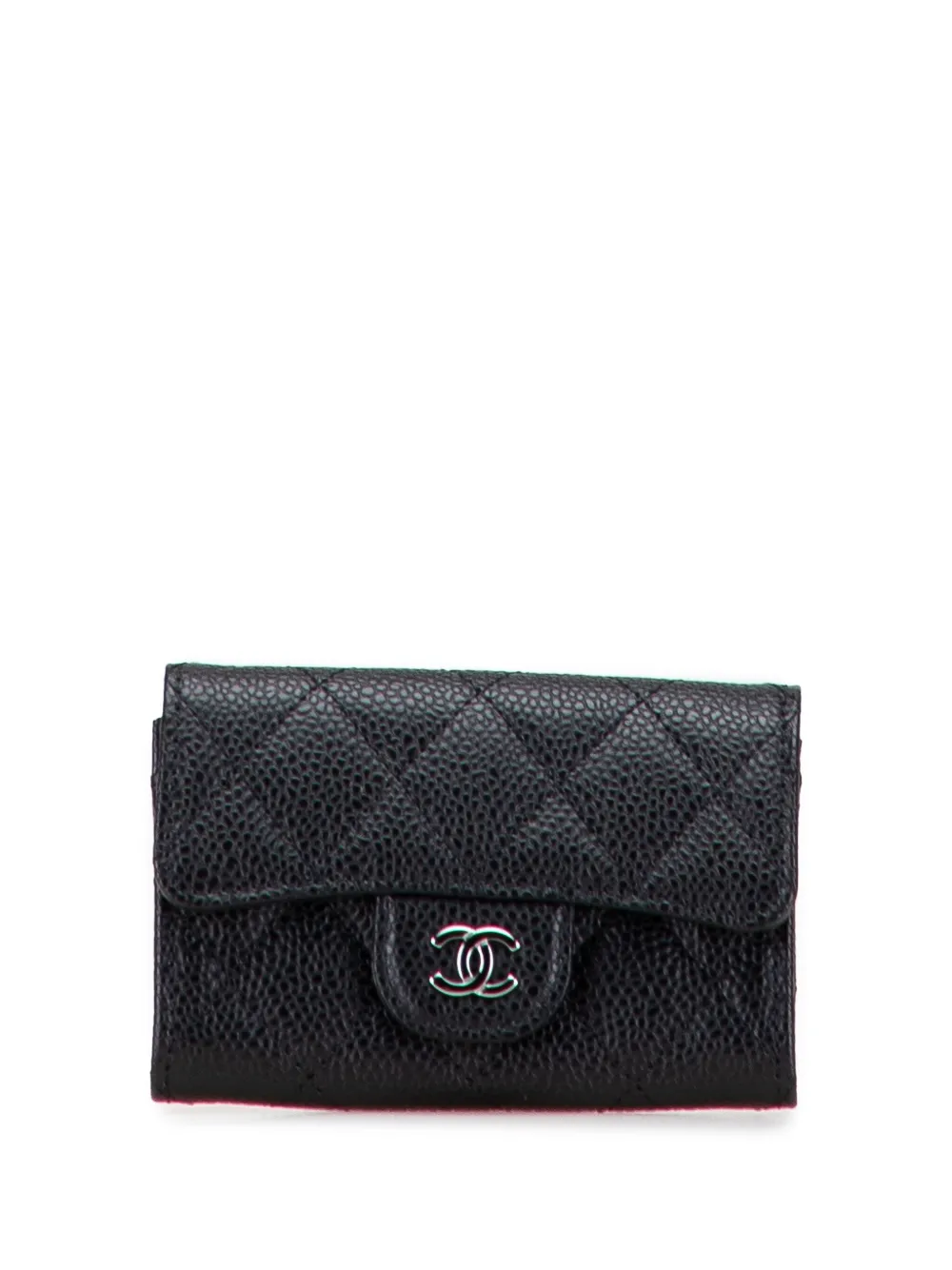 CHANEL Pre-Owned 2021-2025 CC Quilted Caviar Flap Wallet card holder - CHANEL Pre-Owned 2021-2025 CC Quilted Caviar Flap Wallet card holder -