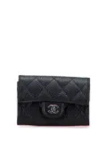 CHANEL Pre-Owned 2021-2025 CC Quilted Caviar Flap Wallet card holder - Black