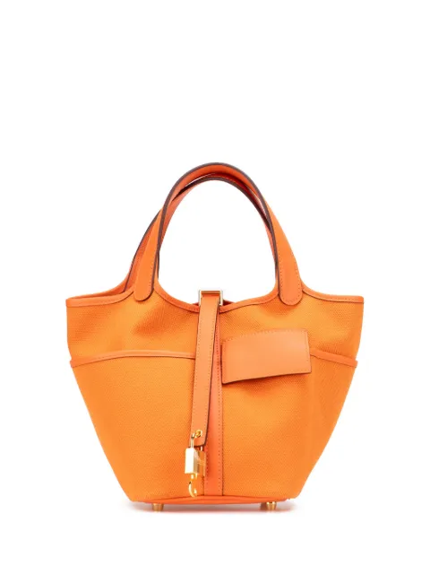 Hermès Pre-Owned 2022 Toile Goeland and Swift Cargo Picotin Lock 18 handbag