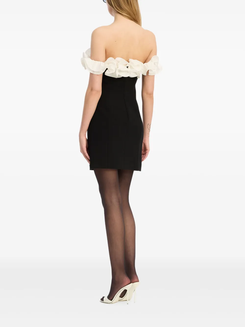 ROTATE BIRGER CHRISTENSEN Mini-jurk met ruches Zwart