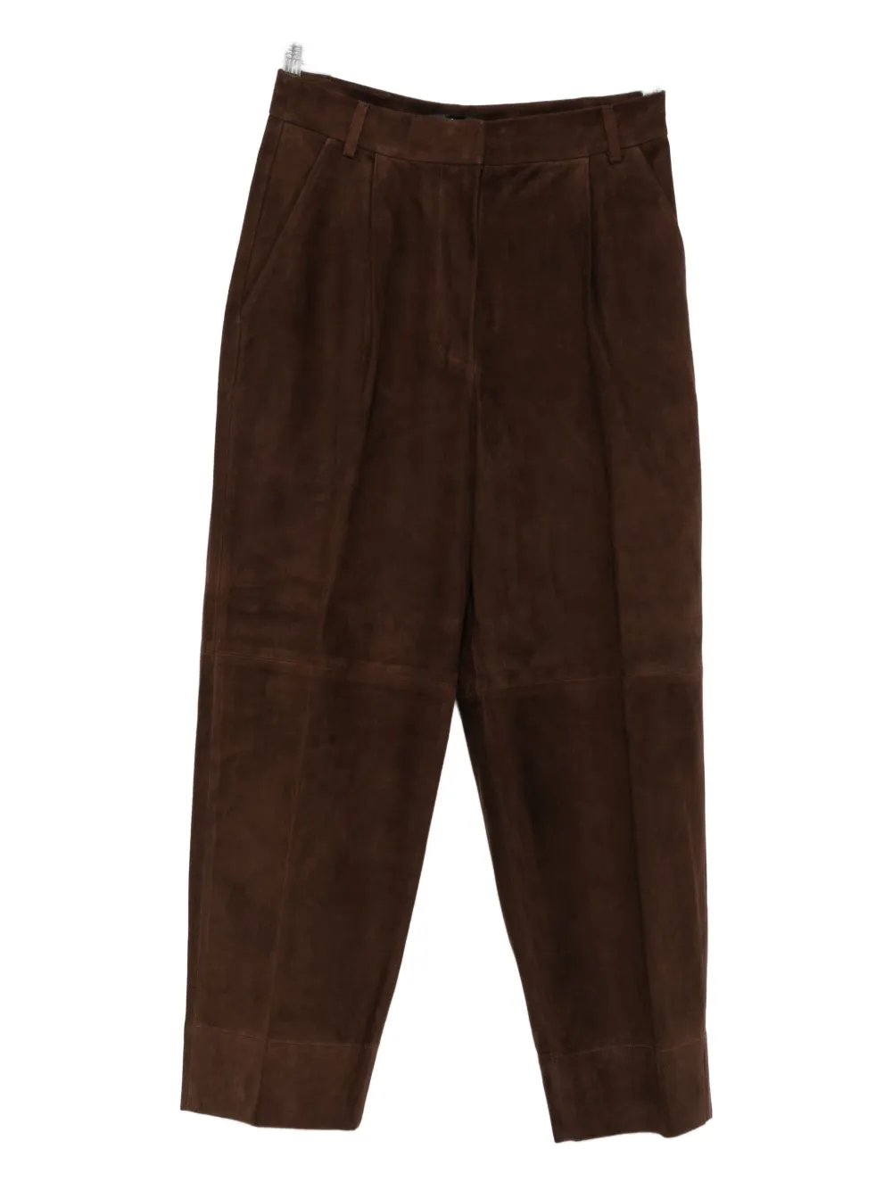 Seventy Pleated Cropped Trousers In Brown