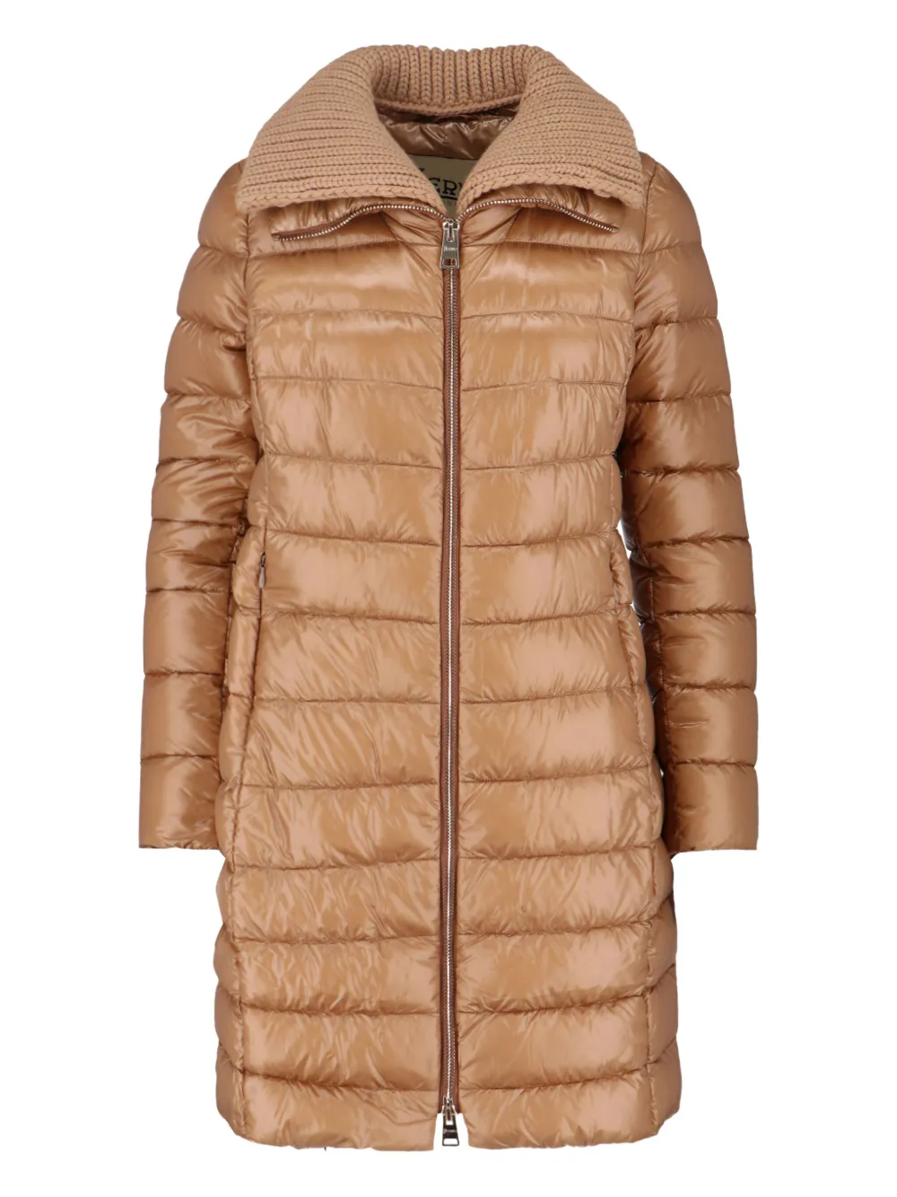 Herno knitted-collar quilted coat | Brown | Image 1