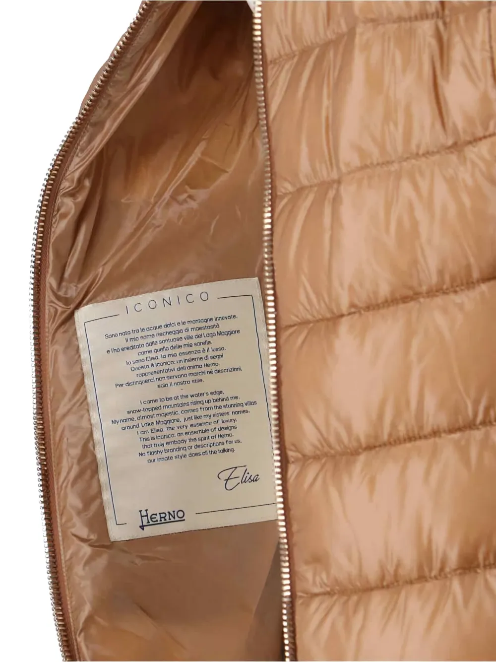 Herno Gevoerde jas met gebreide kraag Bruin