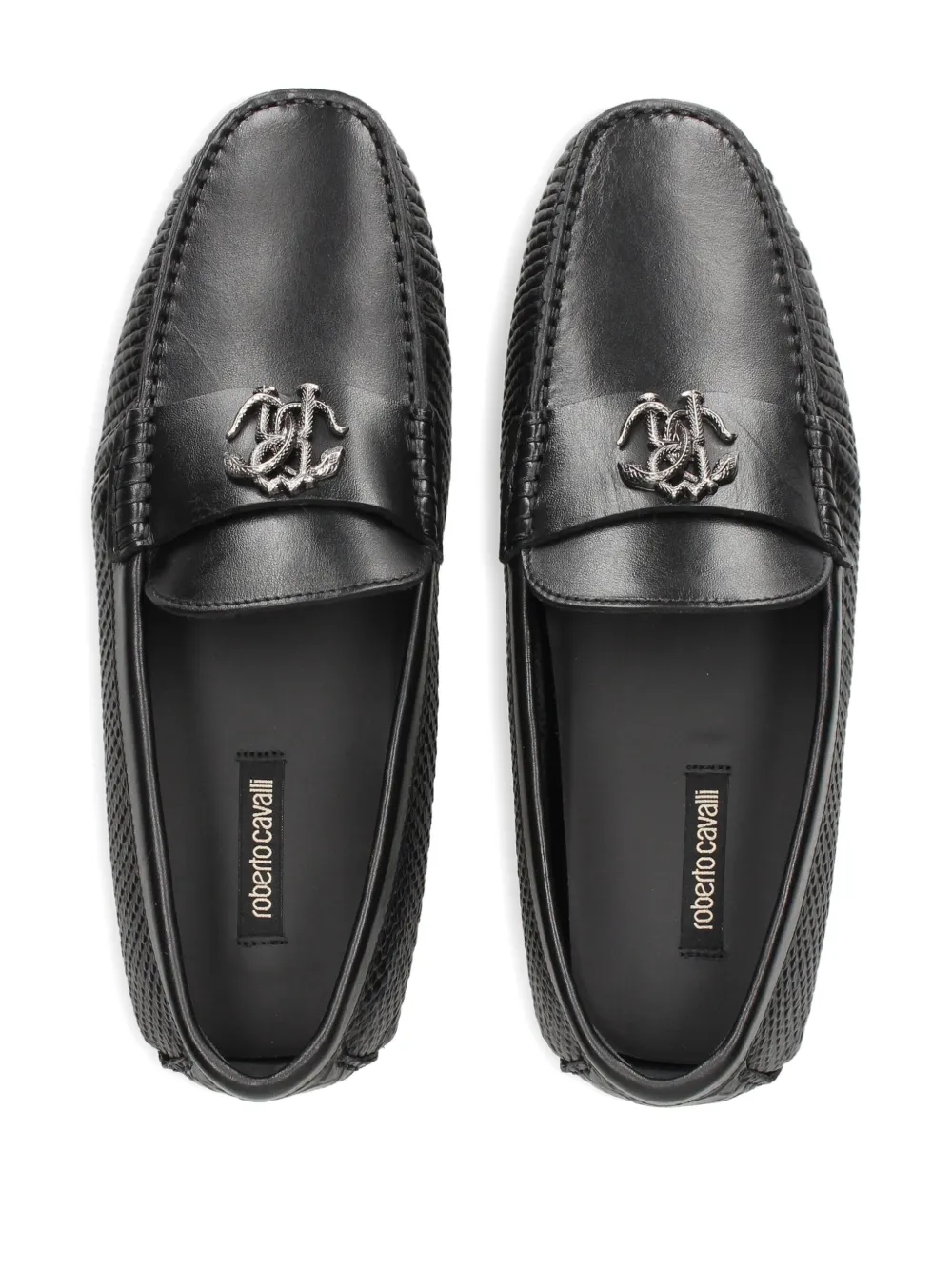 Roberto Cavalli Leren loafers Zwart