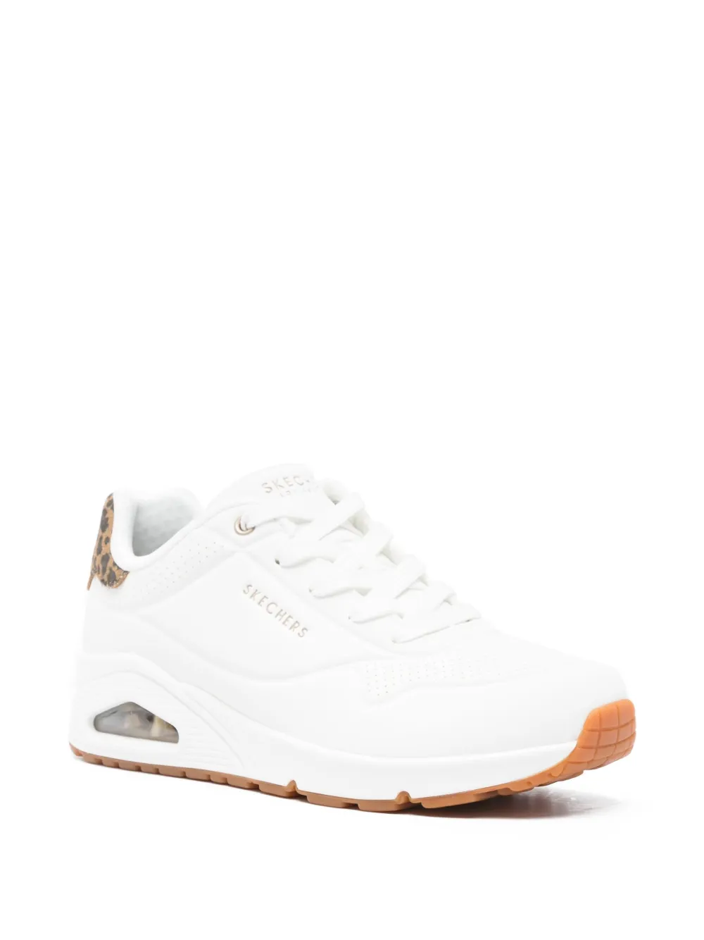 Skechers Sneakers met luipaardprint - Wit