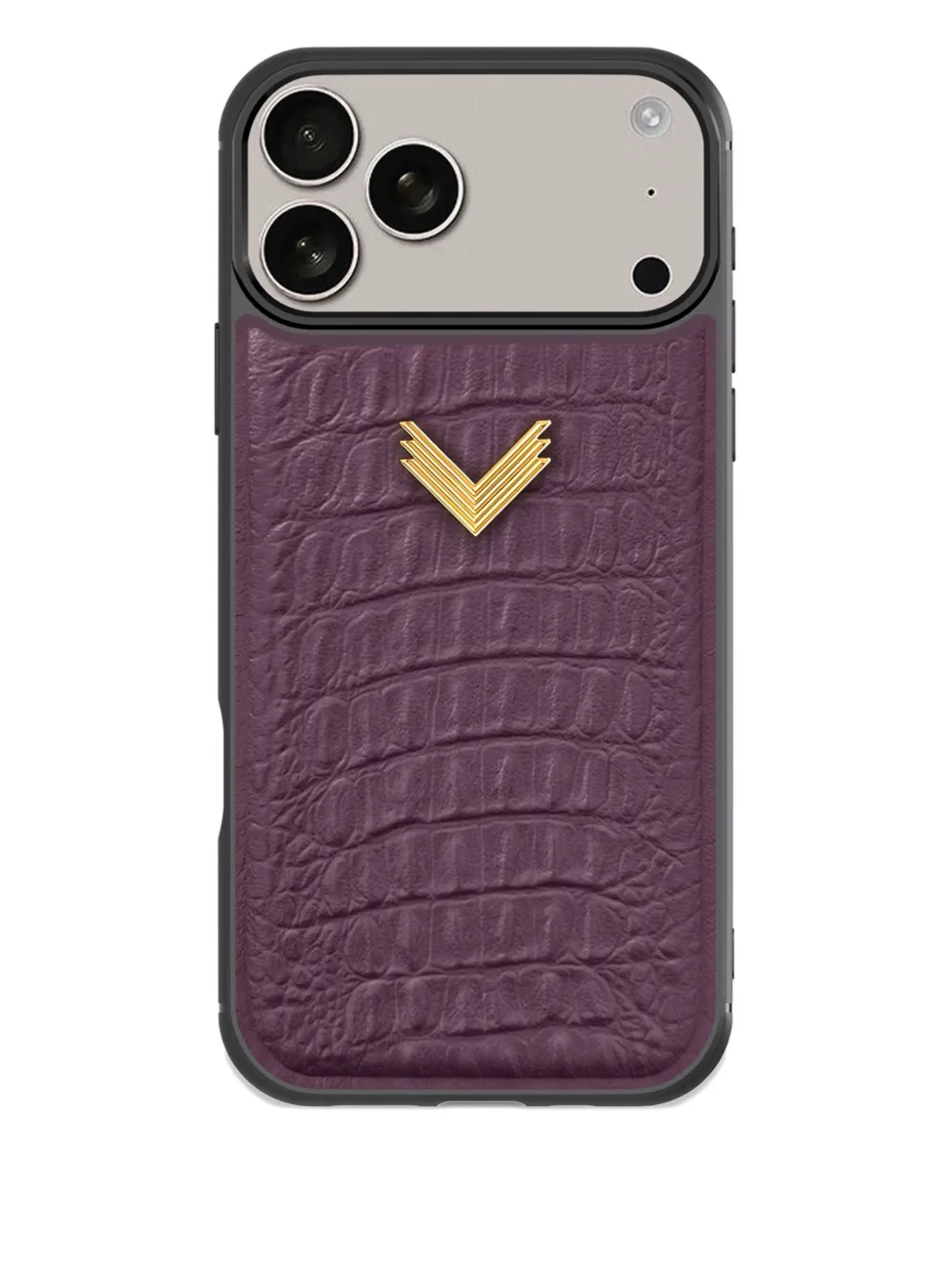 VELANTE crocodile-embossed iPhone 17 Pro Max phone case | Purple | Image 1