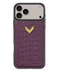 VELANTE crocodile-embossed iPhone 17 Pro Max phone case - Purple