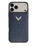 VELANTE crocodile-embossed iPhone 17 Pro Max phone case - Blue