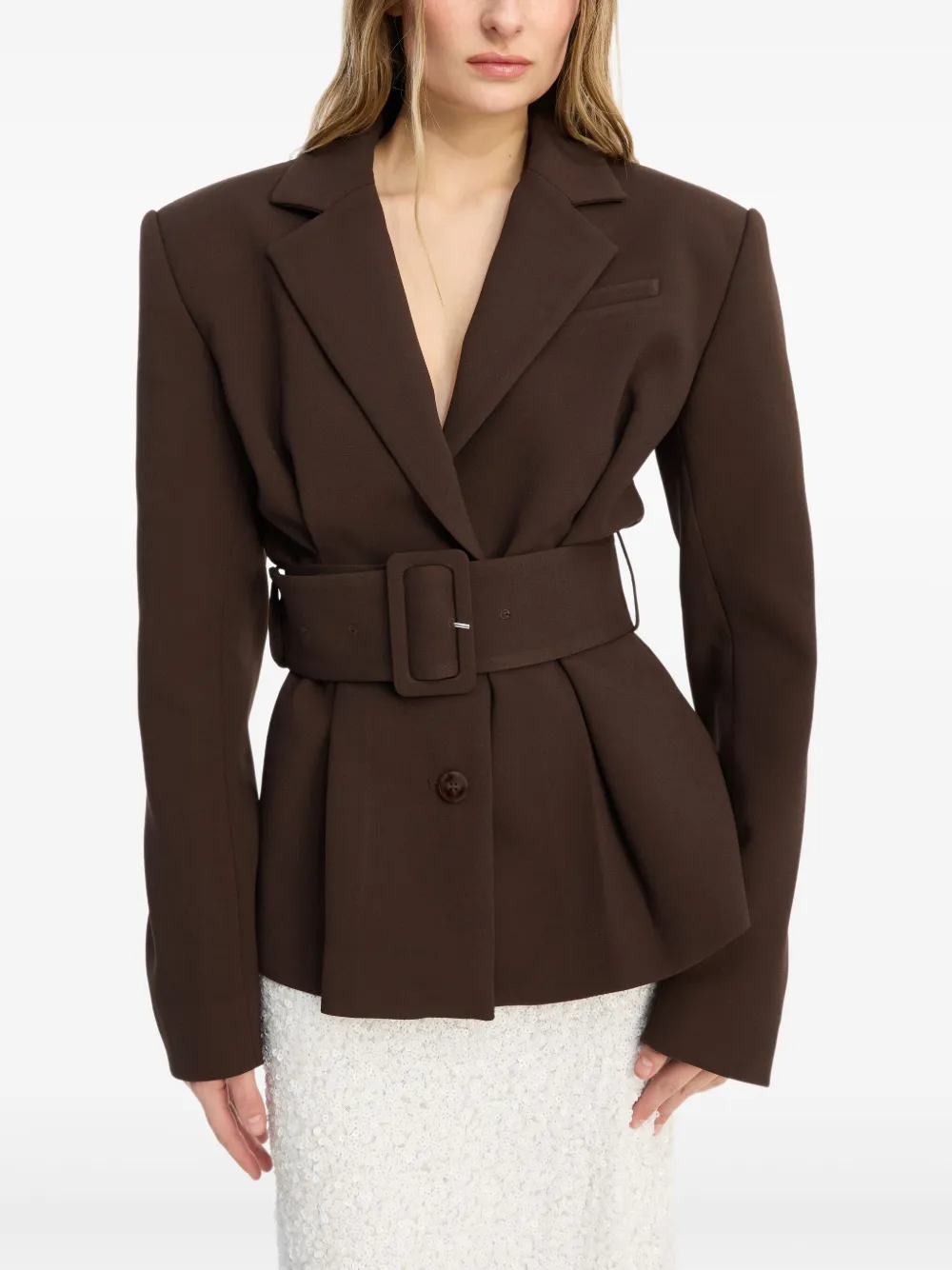 ROTATE BIRGER CHRISTENSEN Blazer met ceintuur Bruin