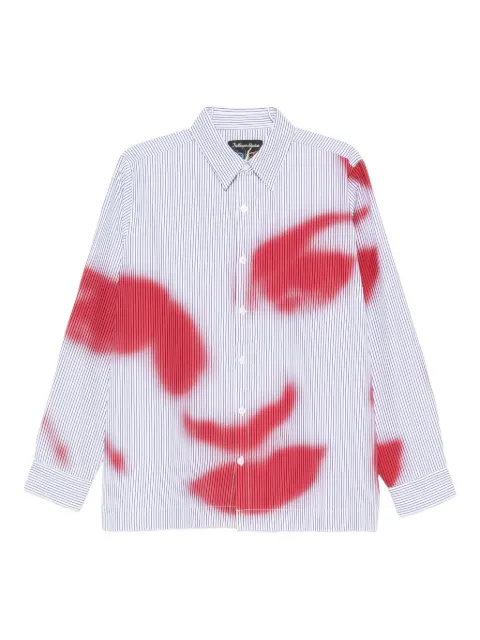 KidSuper striped graphic-print shirt