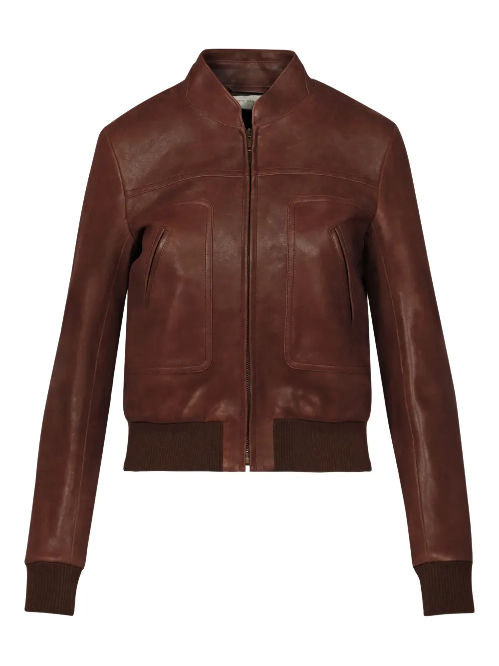 The Row Pocket Zip-up Jacket In Brown