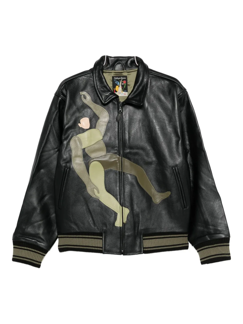 KidSuper leather bomber jacket - Nero