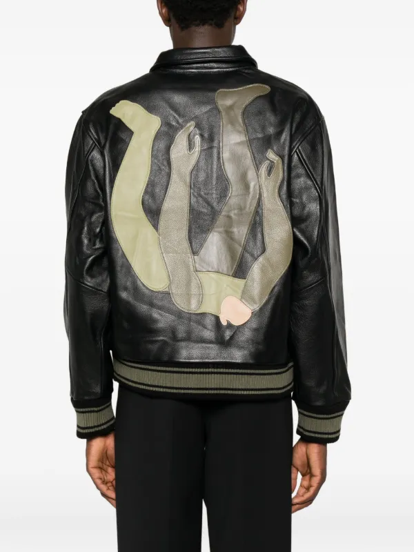 KidSuper Leather Bomber Jacket | Black | FARFETCH