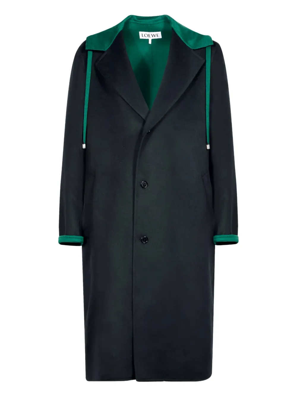 LOEWE hooded cuff coat | Black | Image 1