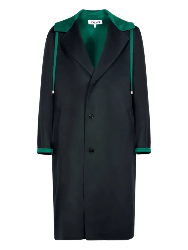 LOEWE フーデッド カフス コート | ブラック | FARFETCH JP