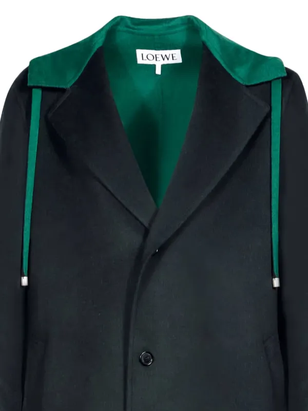 LOEWE フーデッド カフス コート | ブラック | FARFETCH JP