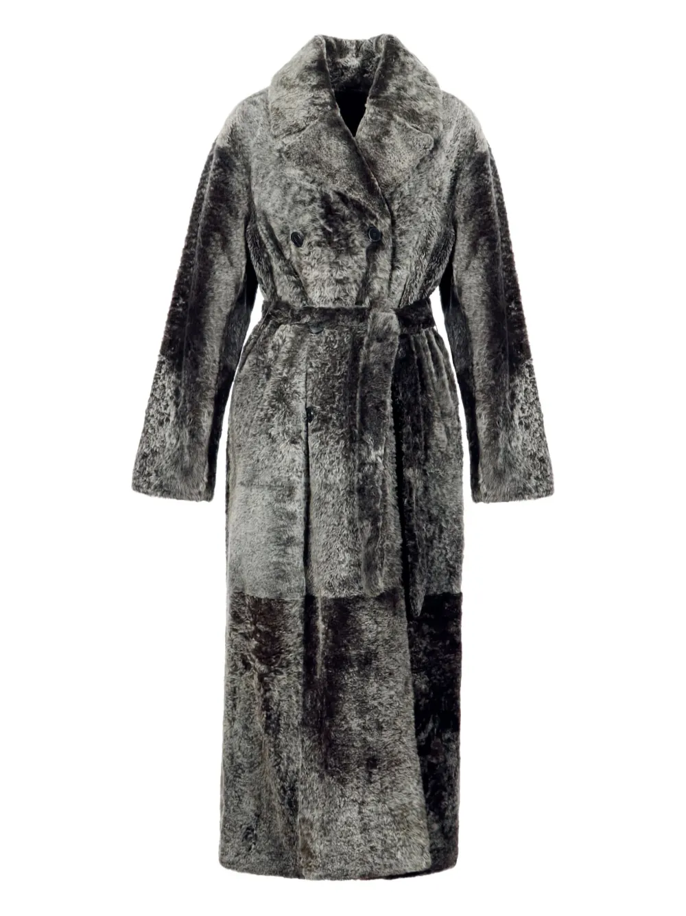 Yves Salomon belted coat Grijs