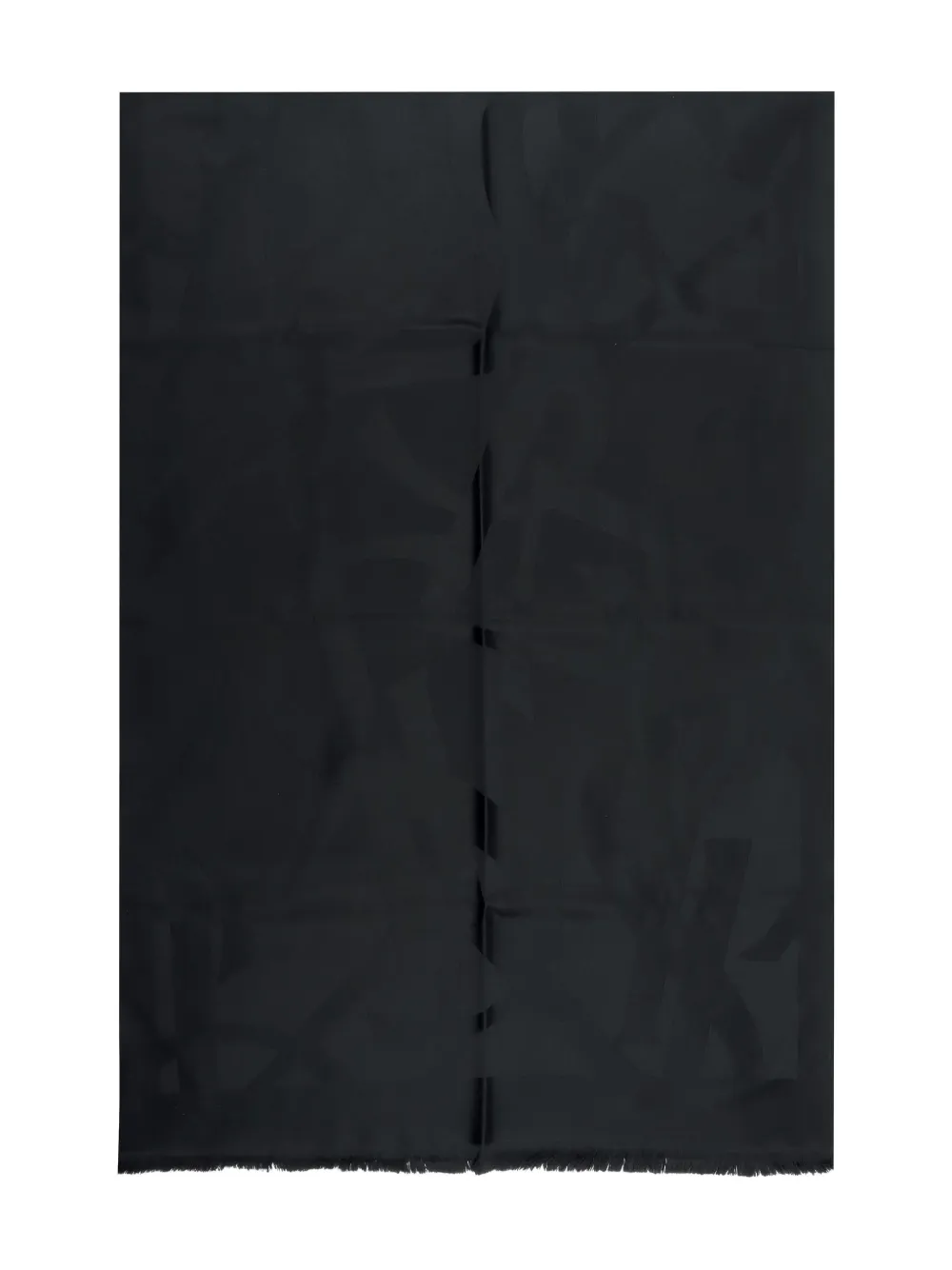 Saint Laurent Cassandre monogram fringed scarf | Black | Image 1